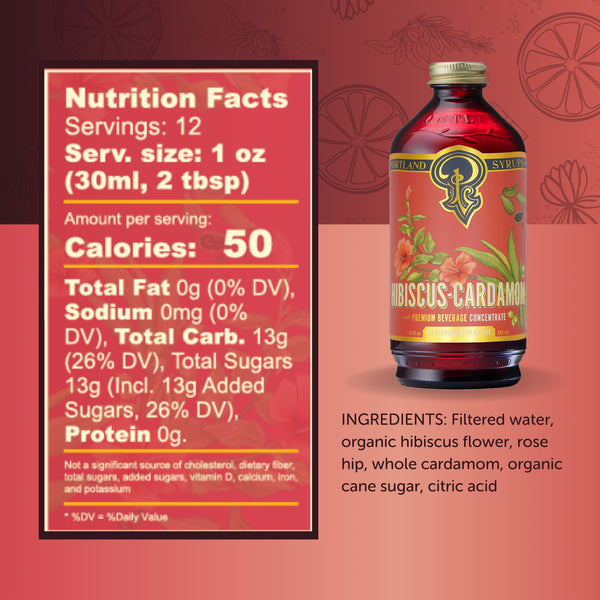 Portland Syrups - Hibiscus-Cardamom (12 oz)
