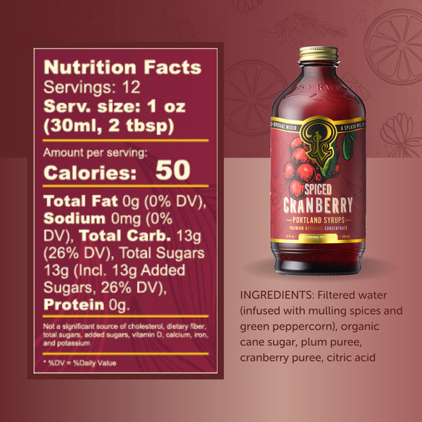 Portland Syrups - Spiced Cranberry Syrup (12 oz)