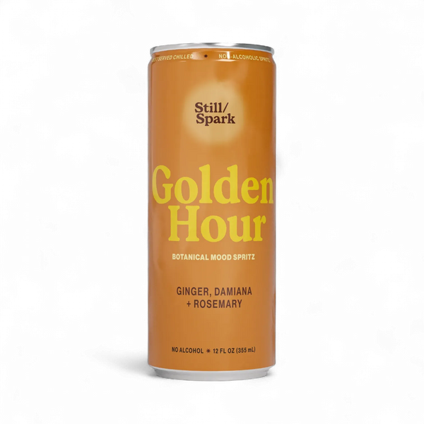 Still/Spark Golden Hour alcohol-free botanical mood spritz, single orange 12 oz can