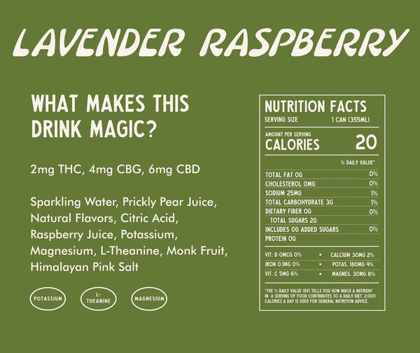 Magic Cactus - Lavender Raspberry - Low-Dose THC CBD Hemp Drinks