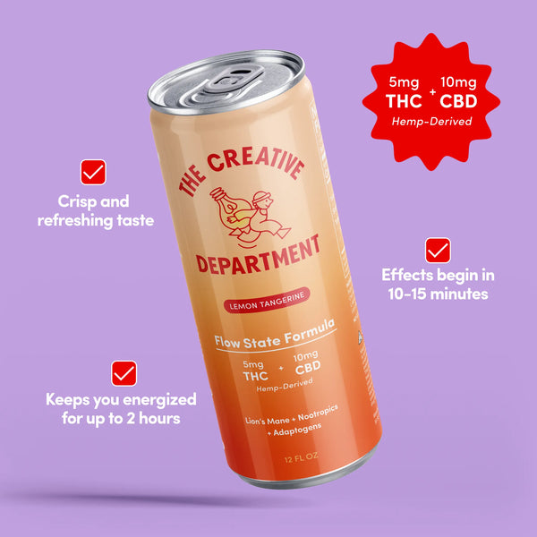 The Creative Department Flow State Formula - Lemon Tangerine (5 mg THC + 10 mg CBD)