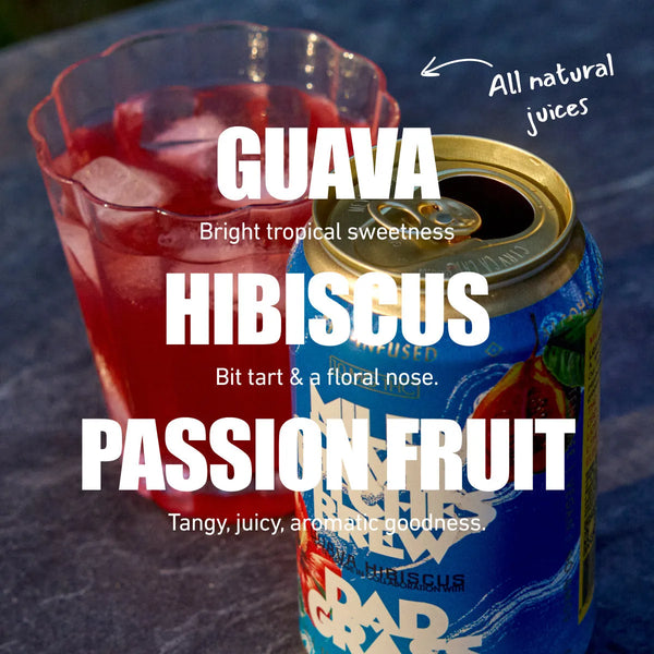 Dad Grass Miles Davis Bitches Brew 10 mg can with its flavour notes shown alongside