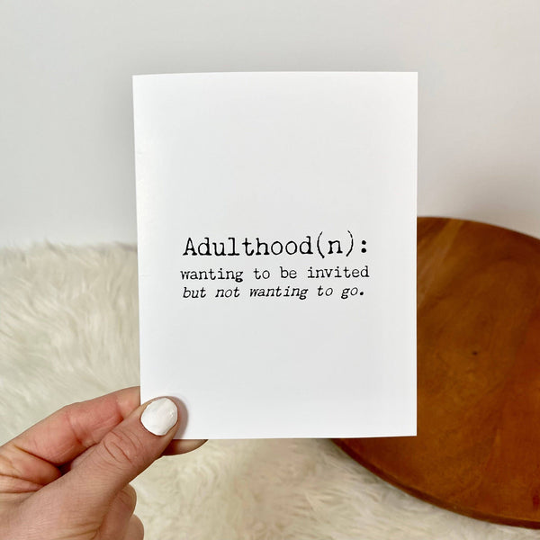 Big Moods - Definition Of Adulthood Funny Birthday Cards