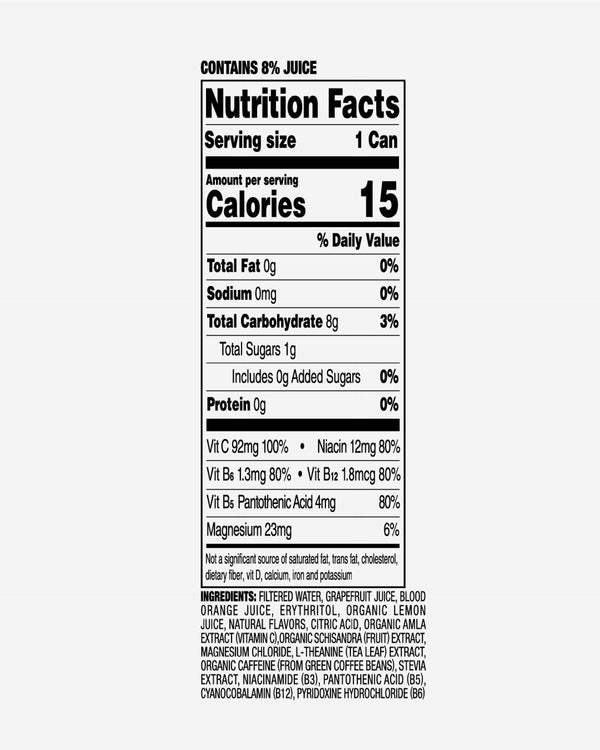 heywell Energy + Immunity Sparkling Grapefruit: A Refreshing Wellness Boost (12 oz), alcohol-free