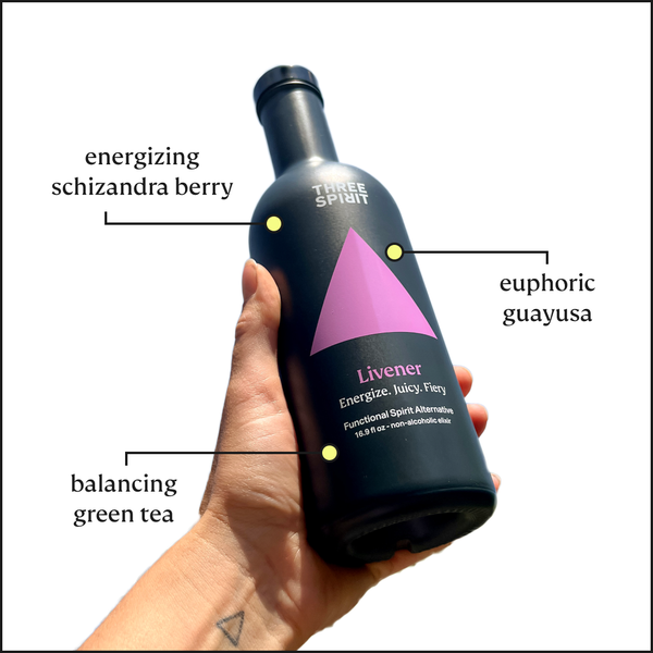Three Spirit Livener: A Pick Me Up Elixir (16.9 fl oz), alcohol-free