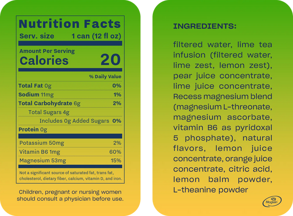 Recess Mood Sparkling Water - Lime Citrus