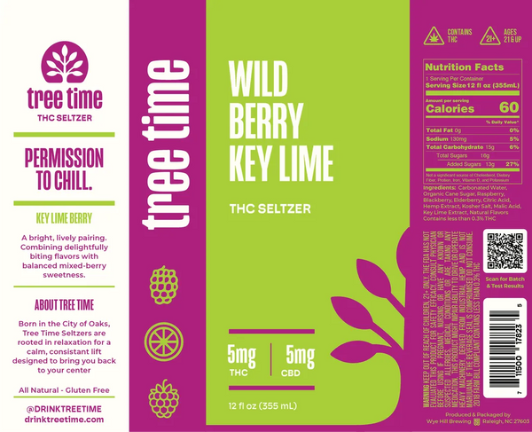 Tree Time - Wild Berry Key Lime (5 mg THC, 5 mg CBD)