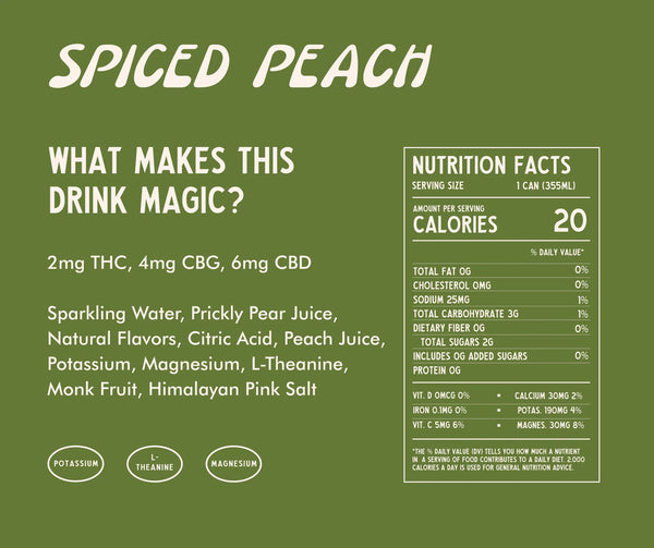 Magic Cactus - Spiced Peach - Low-Dose THC CBD Hemp Drinks