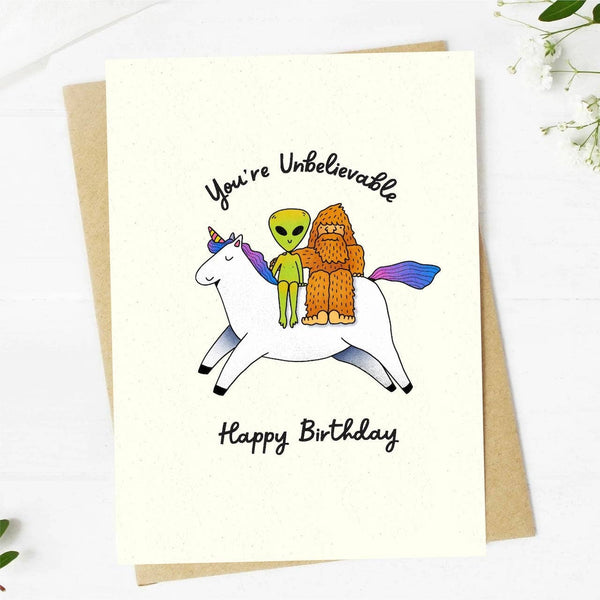 Big Moods - "You're Unbelievable" Cryptid Birthday Card