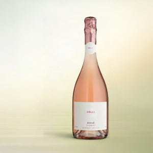Bolle Rosé non-alcoholic sparkling wine bottle on cream background