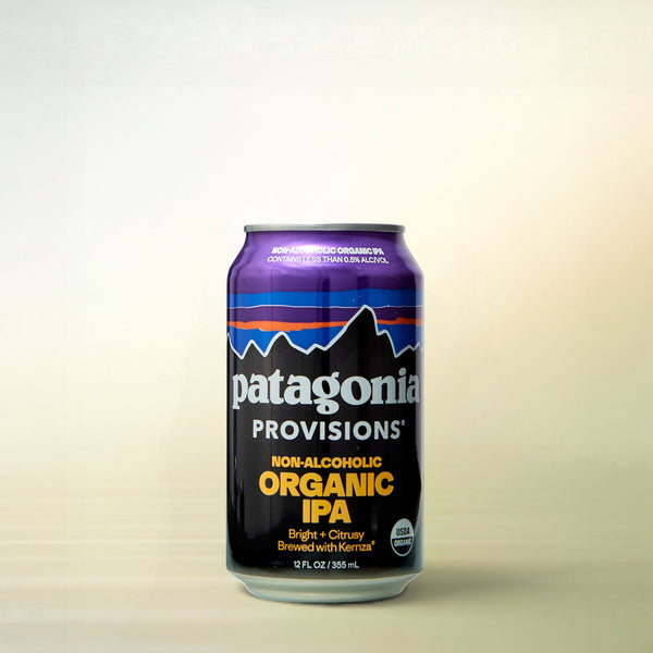 Deschutes Brewery Organic IPA, non-alcoholic beer, single can on a soft gradient background