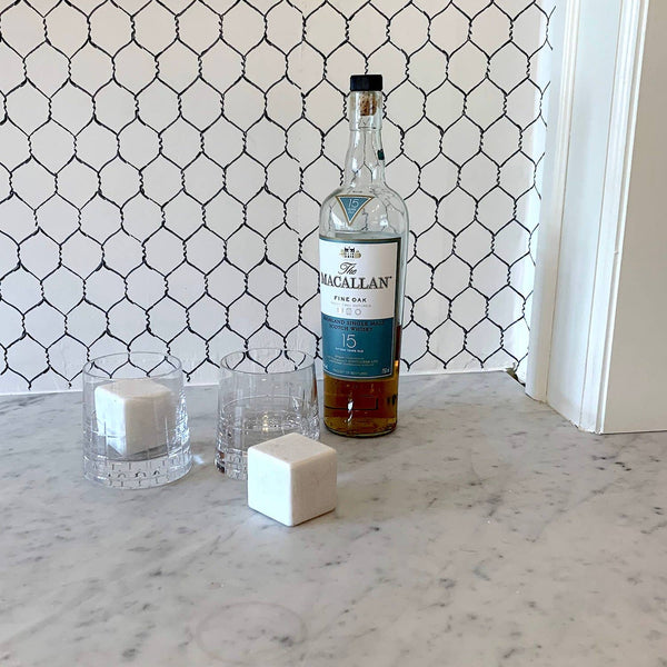 Fox Run Brands - Extra Large Marble Whiskey Chilling Stones, Set of 2, White, alcohol-free