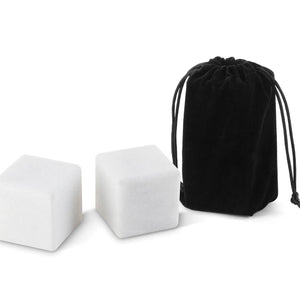 Fox Run Brands - Extra Large Marble Whiskey Chilling Stones, Set of 2, White, alcohol-free