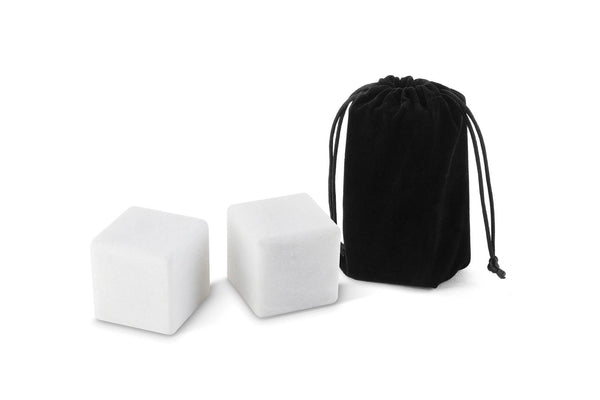 Fox Run Brands - Extra Large Marble Whiskey Chilling Stones, Set of 2, White, alcohol-free