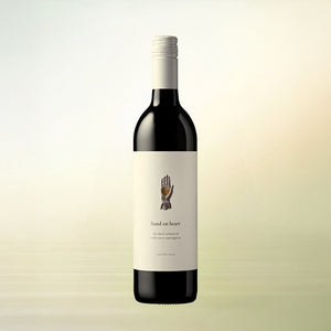 Hand on Heart Cabernet Sauvignon non-alcoholic wine, 750 ml bottle on cream background