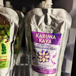 Karuna Kava Morning Jasmine Temotu kava pouch, 12oz triple shell