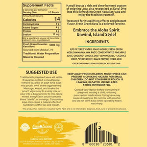 Karuna Kava Pineapple Ginger Fresh Green Hawaiian kava pouch, 12oz triple shell