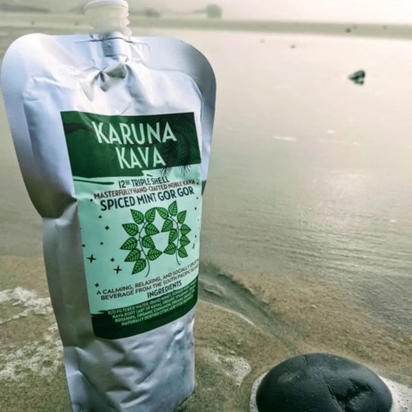 Karuna Kava Spiced Mint Gor Gor kava pouch, 12oz triple shell