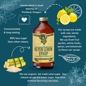 Portland Syrups - Meyer Lemon 12 oz, alcohol-free