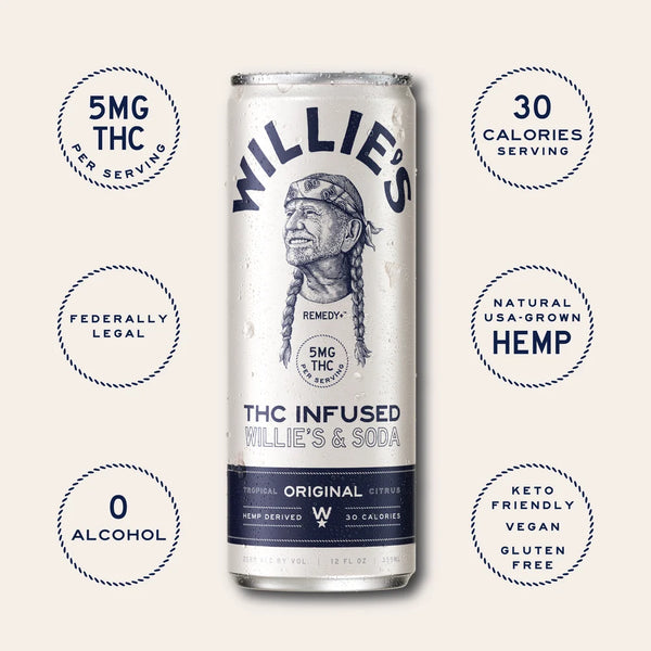 Willie's Remedy - Tropical Citrus THC Infused Seltzer (5 mg)