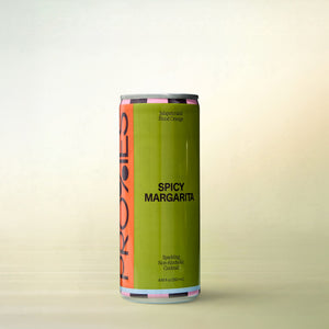 Proxies Spicy Margarita (250 ml cans), alcohol-free cocktail, can on a soft gradient background
