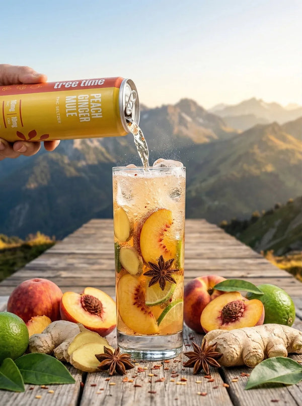 Tree Time - Peach Ginger Mule (10 mg THC, 10 mg CBD)
