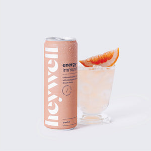 heywell Energy + Immunity Sparkling Grapefruit: A Refreshing Wellness Boost (12 oz), alcohol-free
